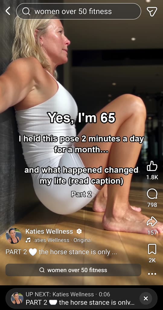 Reel on a wellness page showing 1.8K likes, 798 comments and 2K saves